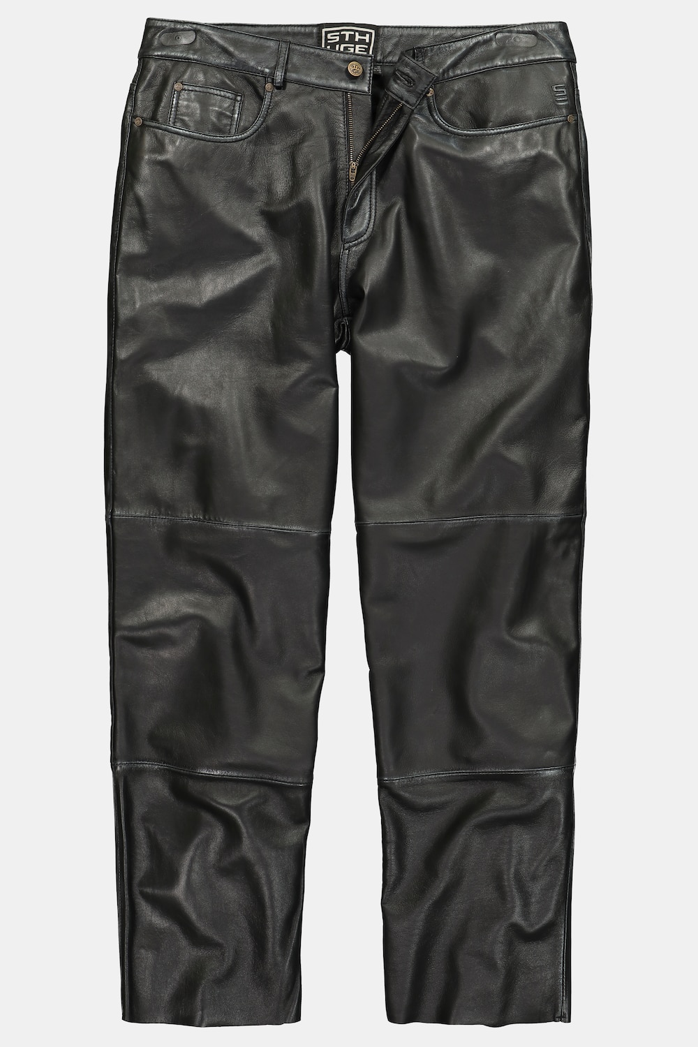 Leren broek, leer, baggy fit, grote achterzakken, tot 72