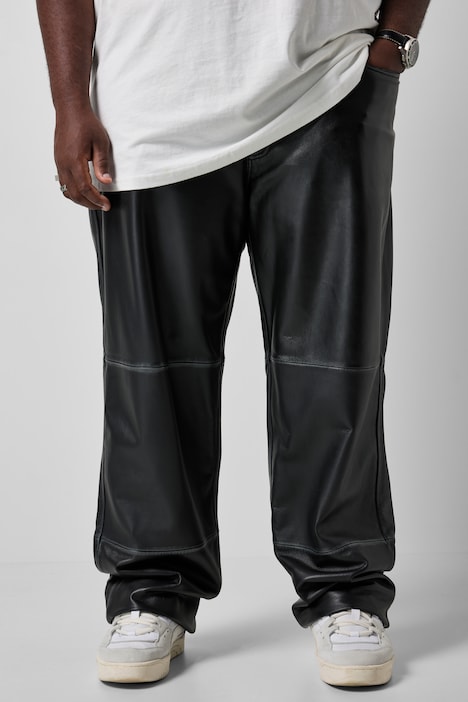 Leren broek, leer, baggy fit, grote achterzakken, tot 72