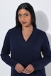 Strickkleid, Kelchkragen, V-Ausschnitt, Langarm