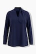 Shirt, abnehmbare Schluppe, Kelchkragen, 3/4-Arm
