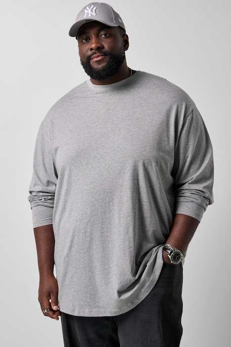 Langarmshirt, Badges, oversized, bis 8 XL