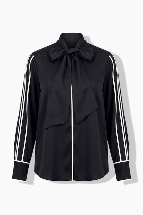 Bluse, abnehmbare Schluppe, Stehkragen, Langarm