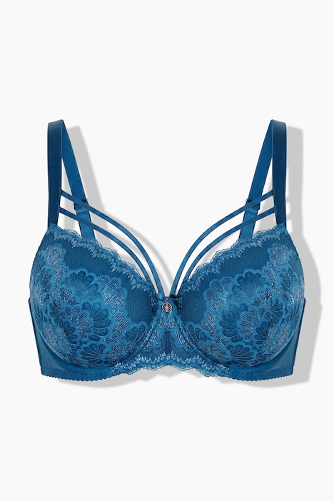 Soutien-gorge à armatures, bonnets souples, dentelle aspect scintillant - bonnets B-F