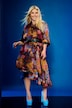 Midi-Hemdblusenkleid, A-Linie, Hemdkragen, Langarm