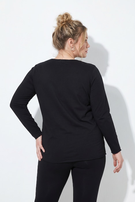 Shirt, Cut it your way, V-Ausschnitt, Langarm, Biobaumwolle