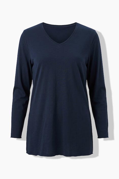 Shirt, Cut it your way, V-Ausschnitt, Langarm, Biobaumwolle