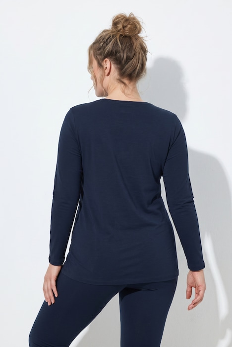 Shirt, Cut it your way, V-Ausschnitt, Langarm, Biobaumwolle