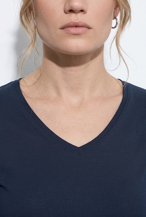 Shirt, Cut it your way, V-Ausschnitt, Langarm, Biobaumwolle