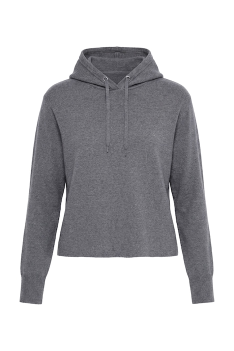 Strick-Hoodie, Boxy Fit, Kapuze, Langarm, Biobaumwolle