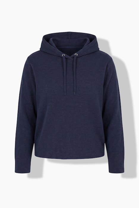 Strick-Hoodie, Boxy Fit, Kapuze, Langarm, Biobaumwolle