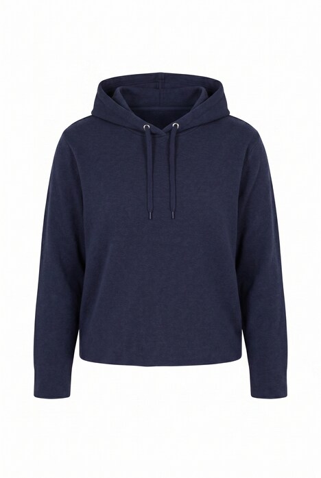 Strick-Hoodie, Boxy Fit, Kapuze, Langarm, Biobaumwolle