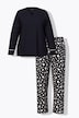 Pyjama et masque de sommeil, motif dalmatien, décolleté cœur et manches longues