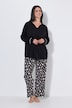 Pyjama et masque de sommeil, motif dalmatien, décolleté cœur et manches longues