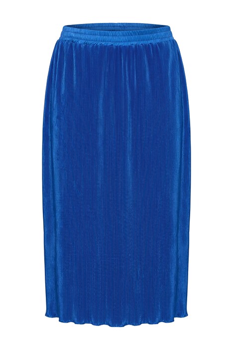 Pleated skirt, A-line, midi length, elastic waistband