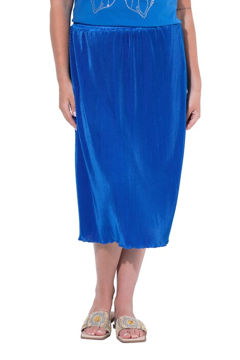 Pleated skirt, A-line, midi length, elastic waistband