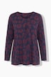 Shirt, Blüten, A-Linie, V-Ausschnitt, Langarm