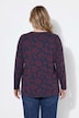 Shirt, Blüten, A-Linie, V-Ausschnitt, Langarm