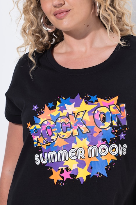 T-Shirt, Komfort Fit, Sternen-Motiv, Halbarm