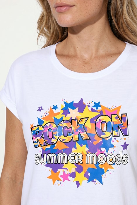 T-Shirt, Komfort Fit, Sternen-Motiv, Halbarm