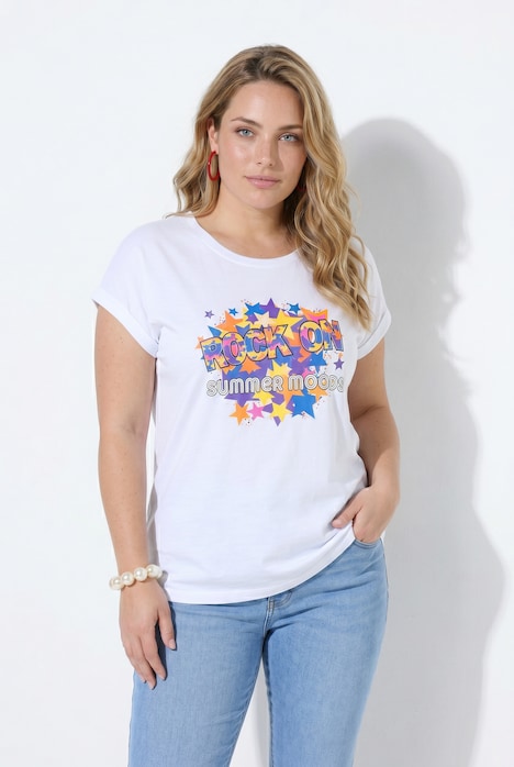 T-Shirt, Komfort Fit, Sternen-Motiv, Halbarm
