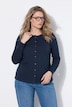 Shirt, Zier-Knopfleiste, Rundhals, Langarm, Biobaumwolle