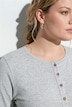 Shirt, Zier-Knopfleiste, Rundhals, Langarm, Biobaumwolle