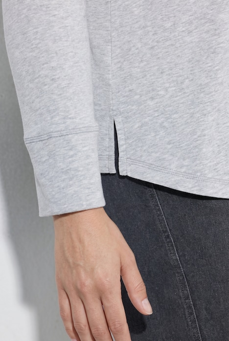 Shirt, Zier-Knopfleiste, Rundhals, Langarm, Biobaumwolle