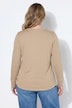 Shirt, Zier-Knopfleiste, Rundhals, Langarm, Biobaumwolle