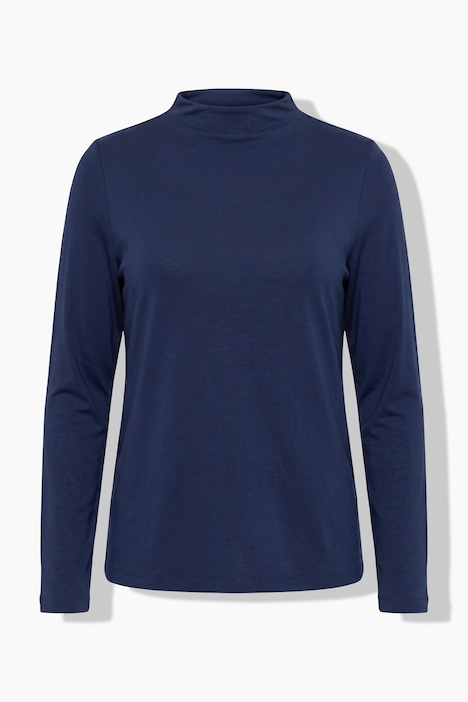 Shirt, Slim, Stehkragen, Langarm