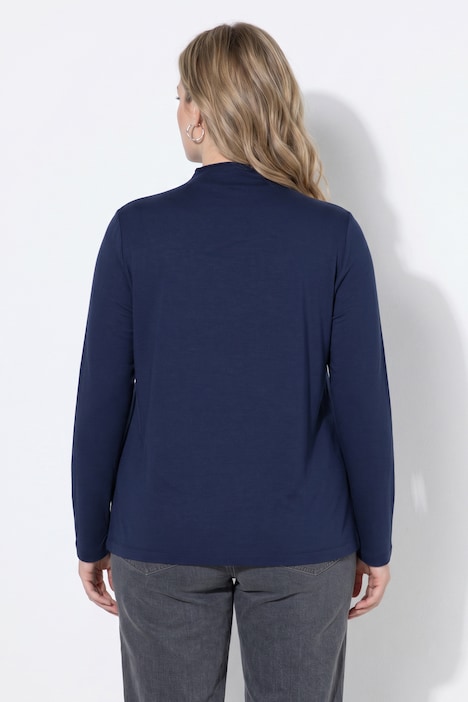 Shirt, Slim, Stehkragen, Langarm