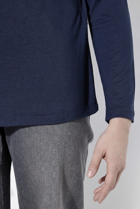 Shirt, Slim, Stehkragen, Langarm