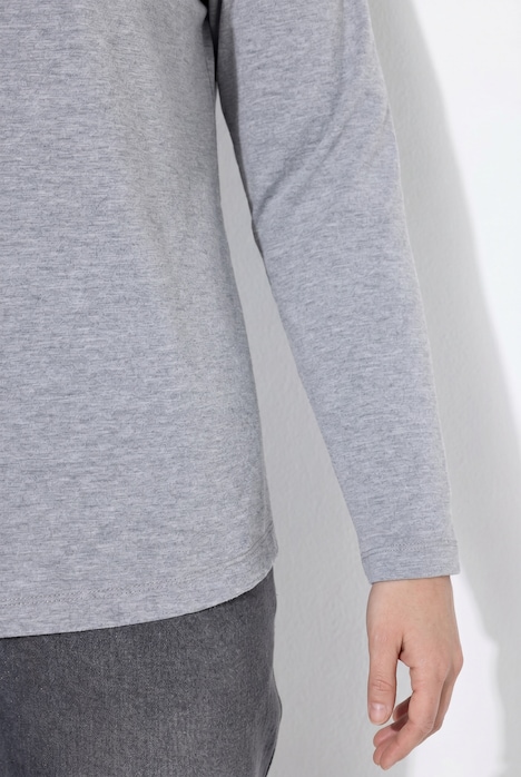 Shirt, Slim, Stehkragen, Langarm