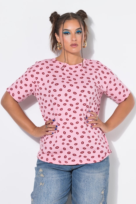 T-shirt, oversized model, Kiss-patroon