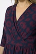 Jerseykleid, Wickeloptik, V-Ausschnitt, 3/4-Arm, Biobaumwolle