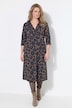 Jersey jurk, wikkellook, V-hals, 3/4-mouwen
