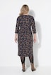 Jersey jurk, wikkellook, V-hals, 3/4-mouwen