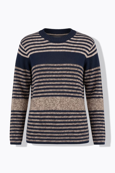 Pullover, Ringel, Rundhals, Langarm, Biobaumwolle