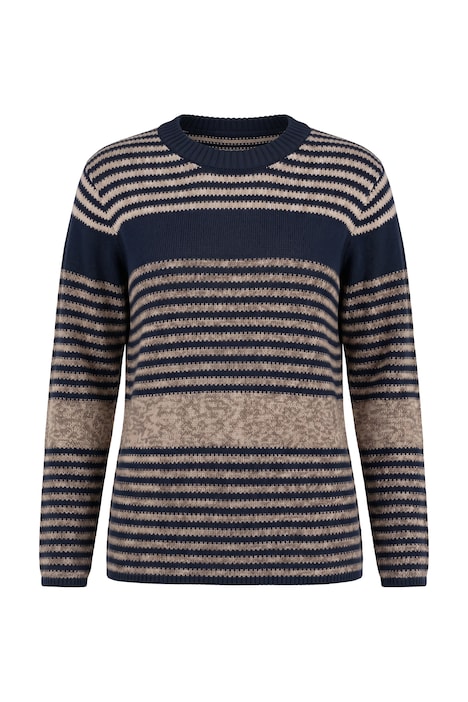 Pullover, Ringel, Rundhals, Langarm, Biobaumwolle