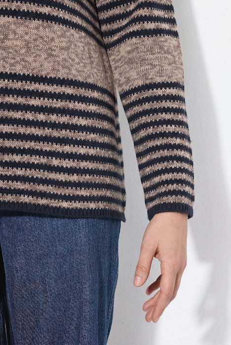Pullover, Ringel, Rundhals, Langarm, Biobaumwolle