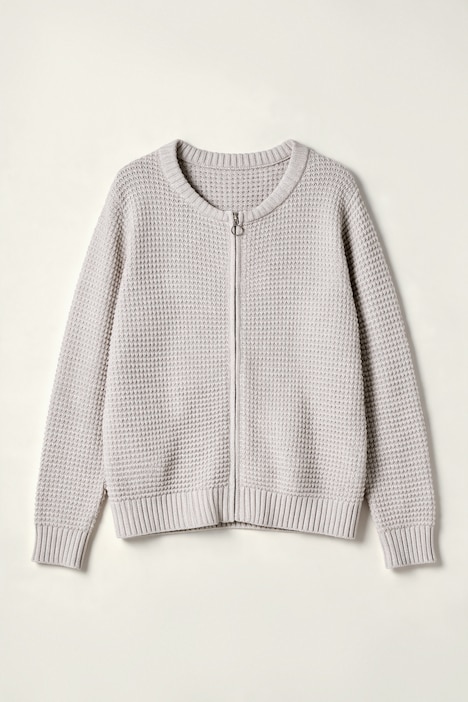 Blouson, kurze Passform, Strick, Collegekragen, Biobaumwolle