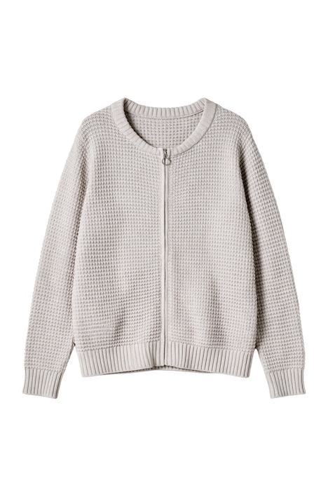Blouson, kurze Passform, Strick, Collegekragen, Biobaumwolle