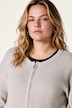 Blouson, kurze Passform, Strick, Collegekragen, Biobaumwolle