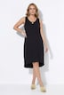 Jersey-Midikleid, ärmellose A-Linie, Keyhole