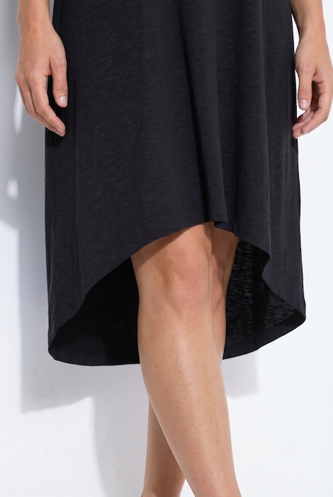 Jersey-Midikleid, ärmellose A-Linie, Keyhole