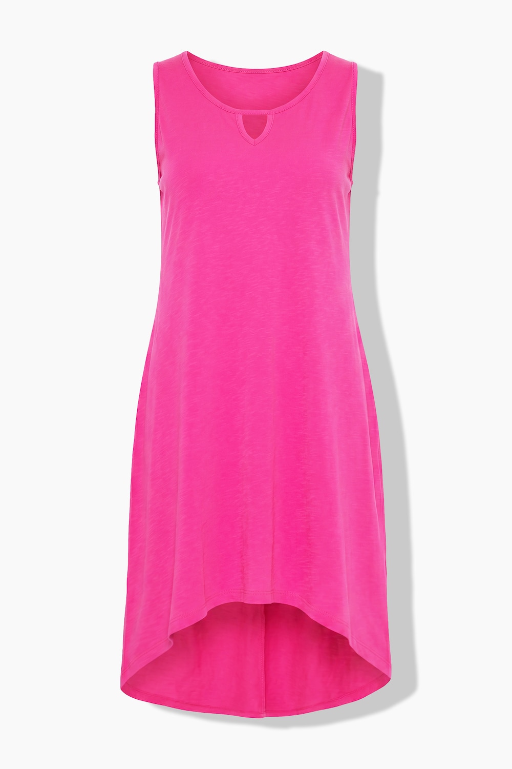 Midi-jurk van jersey, mouwloze A-lijn, keyhole