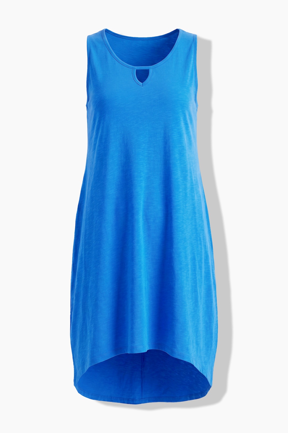 Midi-jurk van jersey, mouwloze A-lijn, keyhole