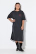 Midi-Jerseykleid, A-Linie, Applikation, Halbarm