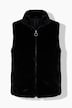 Gilet en fausse fourrure tissée, col montant, sans manches
