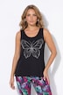 Top, ärmellose A-Linie, Glitzer-Schmetterling