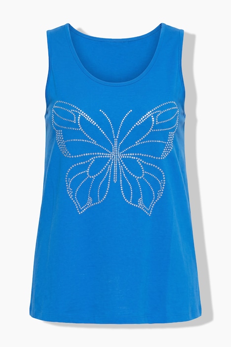 Top, mouwloze A-lijn, glittervlinder